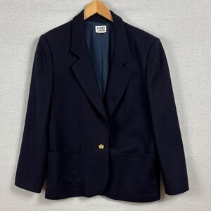 1980's Wool Vintage Women's Navy Blazer